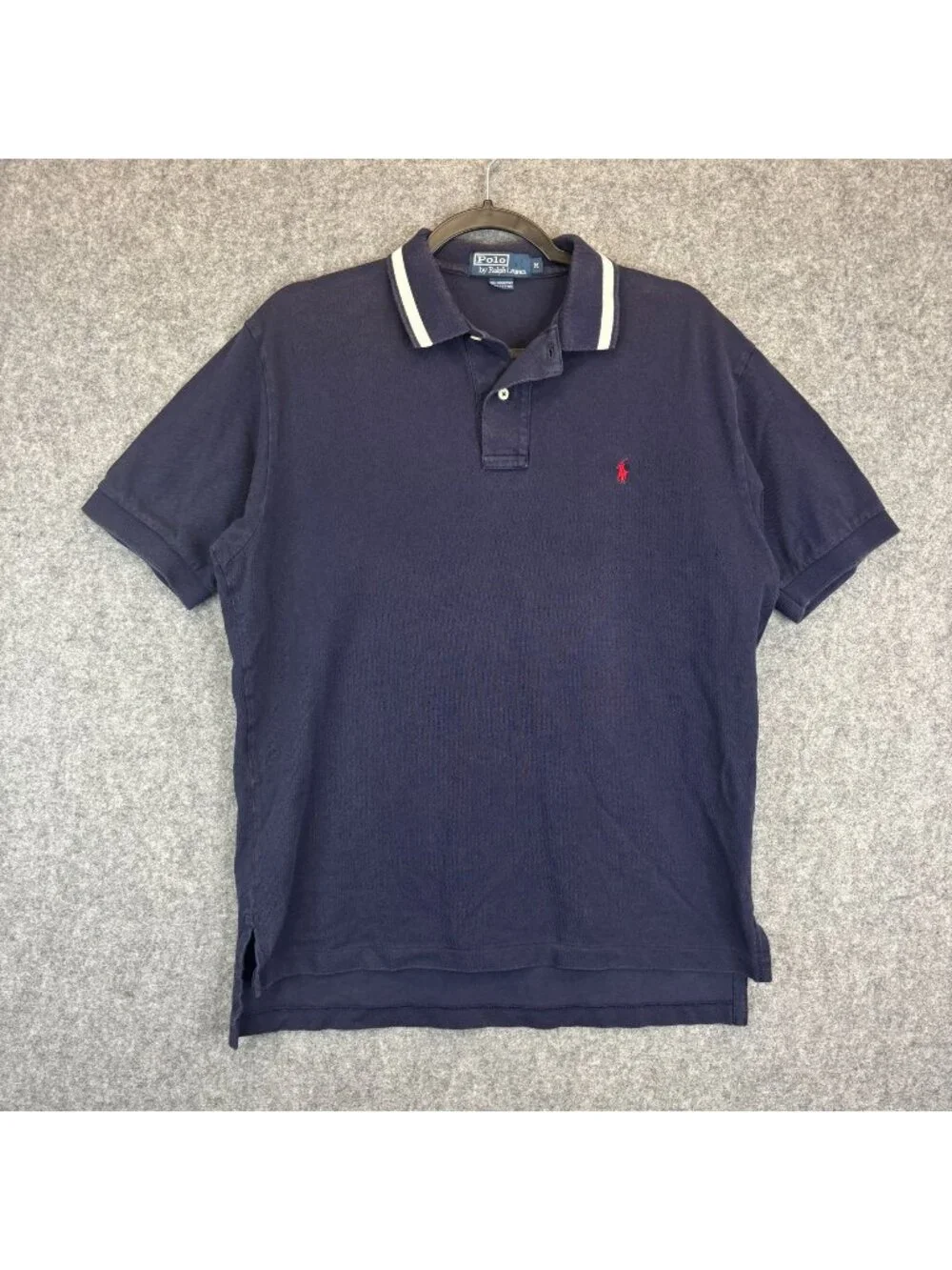 Polo Ralph Lauren Mens Medium Navy Blue Polo Shirt Medium Cotton